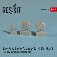 ResKit RS48-0031 Jak-7/9, La-5/7, Lagg-3, I-185, Mig-3 (for dry airfields) wheels set 1/48