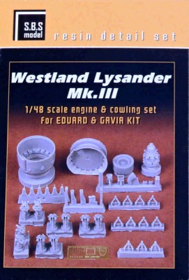Sbs Model 48071 Westland Lysander Mk.III engine &amp; cowling set 1/48
