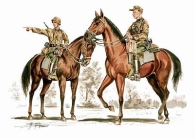 CMK F72180 Wehrmacht mounted infantry set (2.fig + 2 horses) 1/72