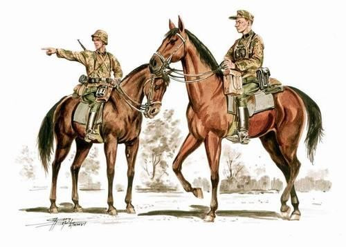 CMK F72180 Wehrmacht mounted infantry set (2.fig + 2 horses) 1/72