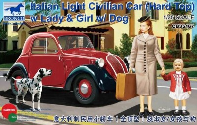 Bronco CB35167 Italian Light Civilian Car (Hard Top) with Lady &amp; Dog 1/35