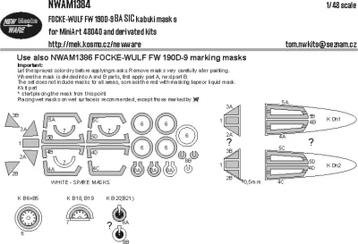 New Ware M1384 Mask Focke-Wulf FW 190D-9 BASIC (MINA) 1/48
