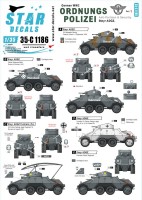 Star Decals 35-C1186 Ordnungs Polizei # 1. Ordnungs Polizei # 1. Anti Partisan and Security service. Steyr ADGZ 8x8 Armoured Car 1/35