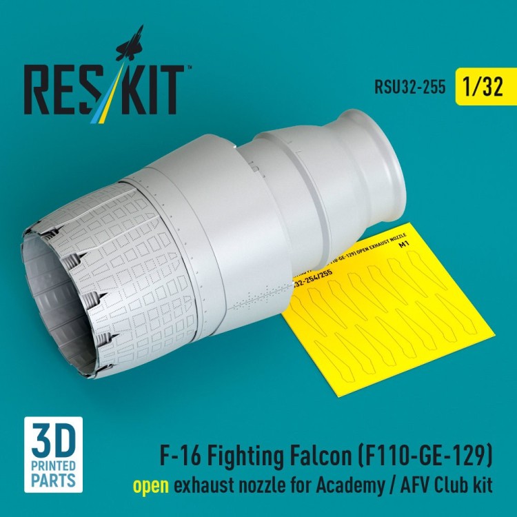 Reskit RSU32-255 F-16 Fight.Falcon (F100-GE-129) exh.noz.(ACA) 1/32