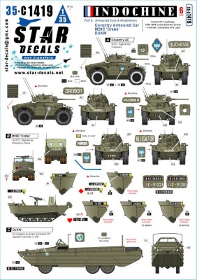 Star Decals 35-C1419 Indochine # 6. Coventry armored car, DUKW M29C Crabe/Weasel 1/35