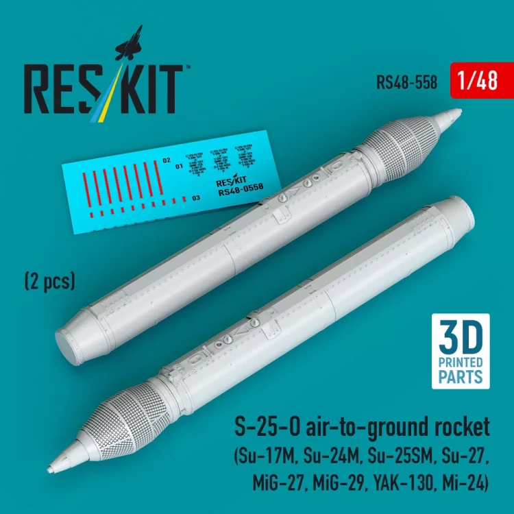 Reskit 48558 S-25-O air-to-ground rocket (2 pcs.) 1/48