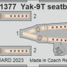 Eduard FE1377 Yak-9T seatbelts STEEL (ZVE) 1/48