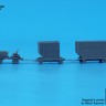 Black Dog A44002 Airport tow truck + containers (3D-Printed) 1/144