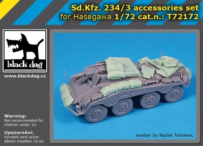 Black Dog T72172 Sd.Kfz.234/3 8-Rad Schwere Panzerspahwagen 'Stummel' accessories 	(designed to be used with Hasegawa kits) 1/72