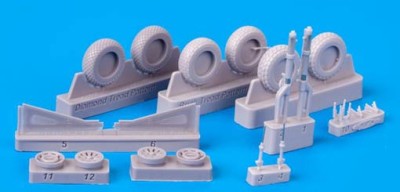 Kazan Model Dynamics KMD-48003 1/48 Landing Gear Set P-51D Mustang - No.1 (EDU)