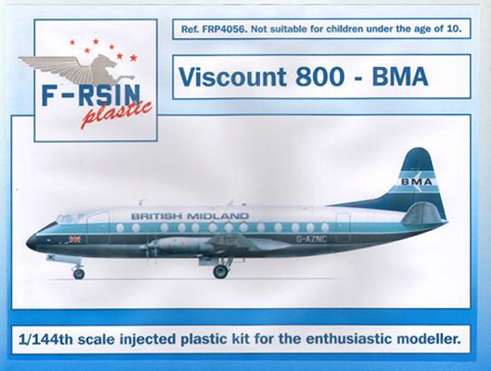 F-rsin Plastic FRP4056 Vickers Viscount 800 - BMA (silk-screened decals) 1/144