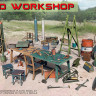 MiniArt 35591 Field Workshop (Полевая мастерская , инструменты, канистры, бочки, ведро) (1/35)