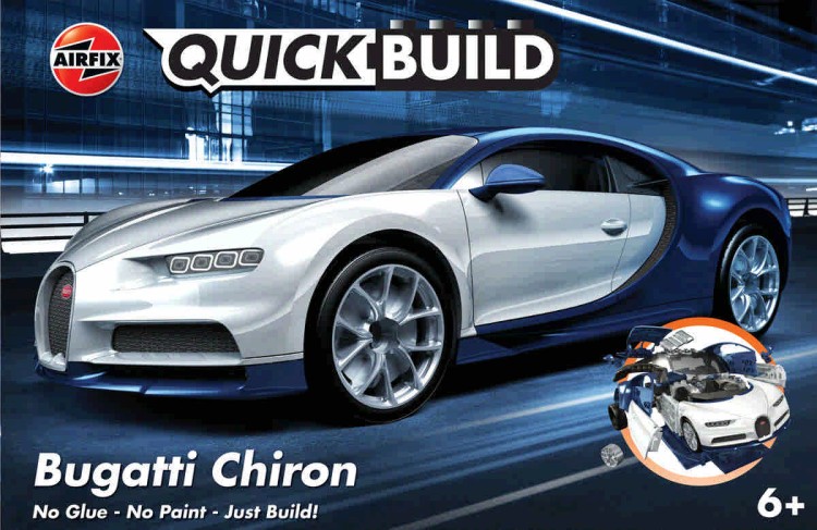 Airfix J6044 Bugatti Chiron QUICK BUILD Blue NEW TOOL