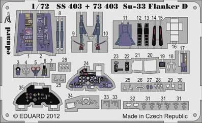 Eduard 73403 Su-33 Flanker D S.A.