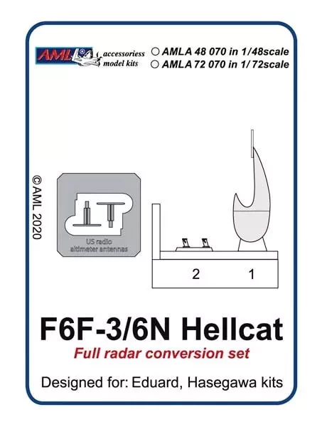 AML AMLA72070 Grumman F6F-3/6N Hellcat w/ Full radar conv. 1/72