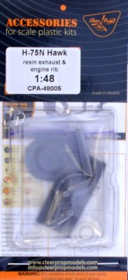 Clear Prop CPA48005 H-75N Hawk exhaust &amp; engine rib (resin) 1/48