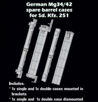 SBS Model 3D030 German MG34/42 spare barrel cases Sd.Kfz.251 1/35