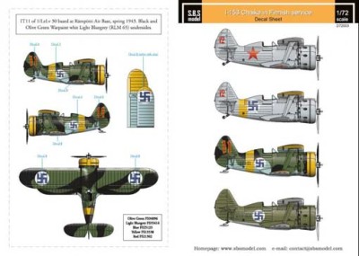Sbs Model D72003 Polikarpov I-153 Finnish Air Force WW II 1/72