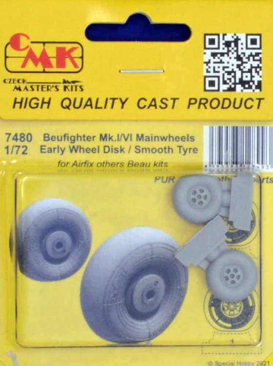 CMK 7480 Beaufighter Mk.I/VI Mainwheels early, smooth 1/72