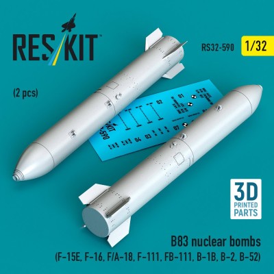 Reskit 32590 B83 nuclear bombs (2 pcs.) 1/32