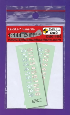 4+ Publications DMK14493 Decals La-5/7 numerals l white (2 sets) 1/144