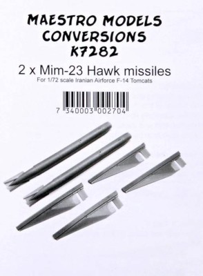 Maestro Model MMCK-7282 1/72 Mim-23 Hawk missiles for F-14 Tomcat (2 pcs.)