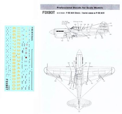 Foxbot Decals FBOT48011 Curtiss P-40E/P-40M/P-40K Stencils 1/48