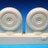Barracuda Studios BCR32072 (Ltd) Messerschmitt Bf-109G Wheels - Plain Hub, Ribbed Tire/tyre 1/32