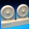 Barracuda Studios BCR32072 (Ltd) Messerschmitt Bf-109G Wheels - Plain Hub, Ribbed Tire/tyre 1/32