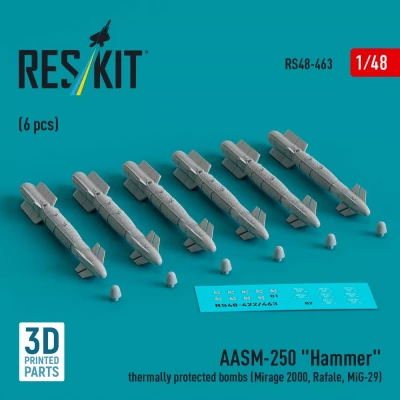 Reskit 48463 AASM-250 'Hammer' thermally protected bombs 1/48