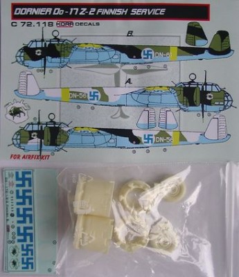 Kora Model C72118 Do-17Z-2 Finnish service Conv.set (AIRFIX) 1/72