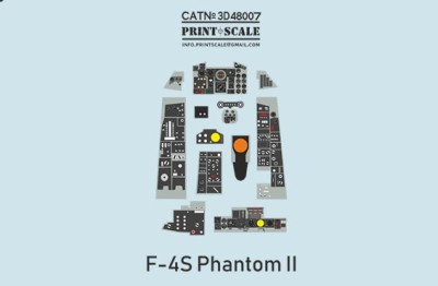 Print Scale 3D48007 Instrumental panel McDonnell F-4S Phantom II 1/48