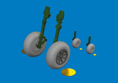 Eduard 6481058 BRASSIN P-40E wheels cross tread (EDU) 1/48