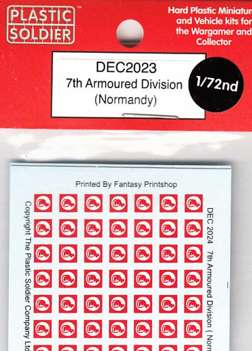 Plastic Soldier DEC2023 Decal Set 7th Armoured Division (Normandy) (1:72)