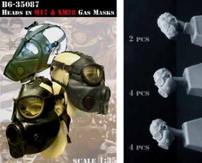 Bravo6 35087 Heads in Gasmasks 1/35