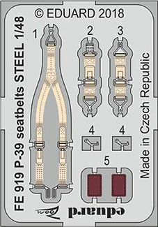 Eduard FE919 P-39 seatbelts STEEL 1/48