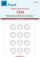 Peewit M78001 Paint mask wheel discs 1 ZM Italian Arm.Car 1/72