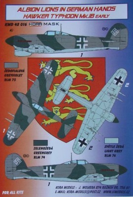 Kora Model MD48016 Mask H.Typhoon Mk.IB Early in German Hands 1/48
