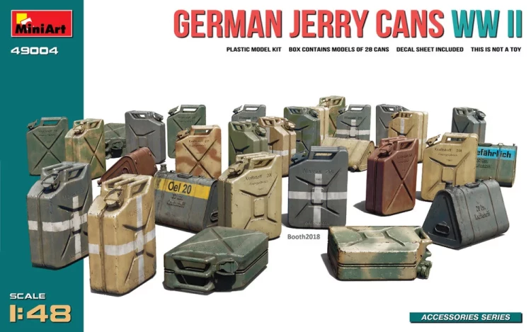 Miniart 49004 German Jerry Cans WWII (28 pcs., incl.decals) 1/48
