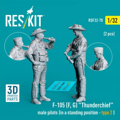 Reskit F32070 F-105 F,G 'Thunderchief' male pilots stand.po 1/32