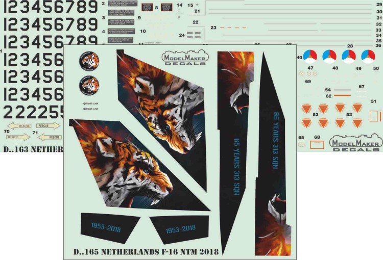 Model Maker Decals D48165 Netherlands F-16 NTM 2018 1/48