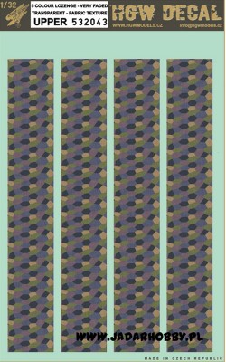 HGW 532043 5 Colour LOZENGE- TRANSPARENT - VERY FADED - FABRIC TEXTURE - UPPER декаль 1/32