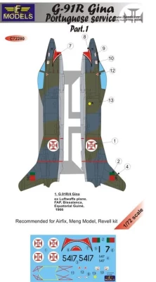 Lf Model C72280 Decals G-91R Gina Portuguese service Pt.I 1/72