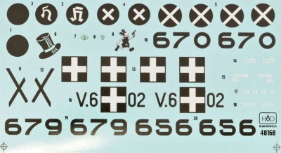 HAD 48168 Decal Messerschmitt Bf 109 B/D-1 1/48