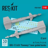 Reskit 48449 GBU-12 A,B Paveway I laser guided bombs (2x) 1/48