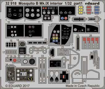Eduard 32918 Mosquito B Mk.IX interior 1/32