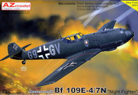 Az Model 76066 Bf 109E-4/7N Night Fighter (3x camo) 1/72