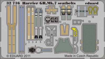 Eduard 32716 Harrier GR.Mk.7 seatbelts