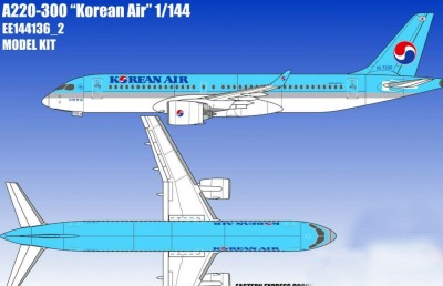 Восточный Экспресс 144136-2 Airbus A220-300 Korean Air (Limited Edition) 1/144