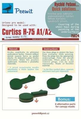 Peewit P75024 Wheel bay cover for Curtiss H-75 A1/A2 1/72